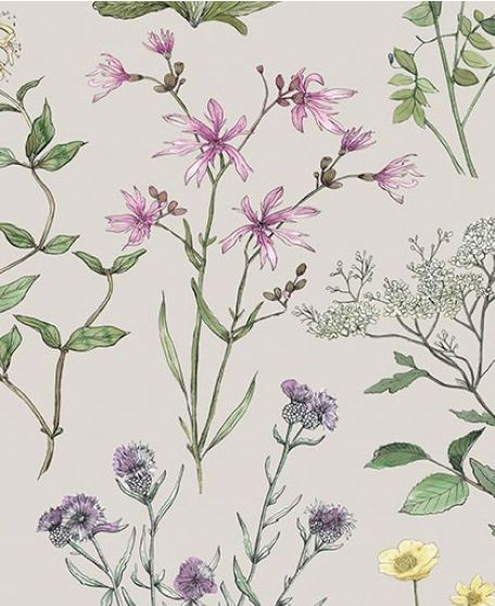 Wallpaper Republic - Floral Emporium Collection - Lookbook - Wallpaper Image - Wild Meadow - Stone