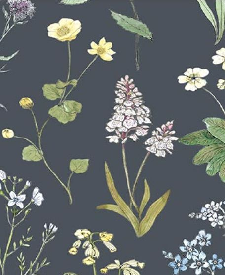 Wallpaper Republic - Floral Emporium Collection - Lookbook - Banner Image - Wild Meadow - Charcoal