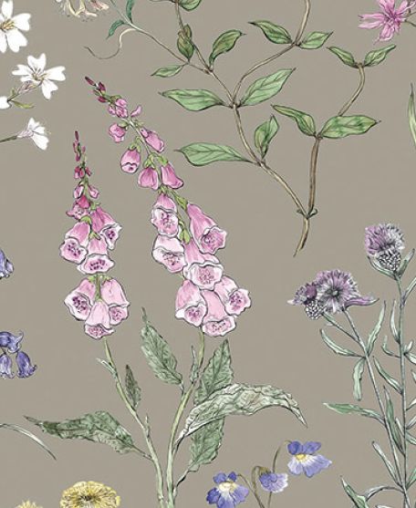 Wallpaper Republic - Floral Emporium Collection - Lookbook - Banner Image - Wild Meadow - French Grey
