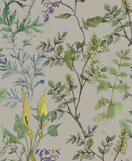 Wallpaper Republic - Floral Emporium Collection - Lookbook - Wallpaper Image - Woodland Floral - Antique Grey