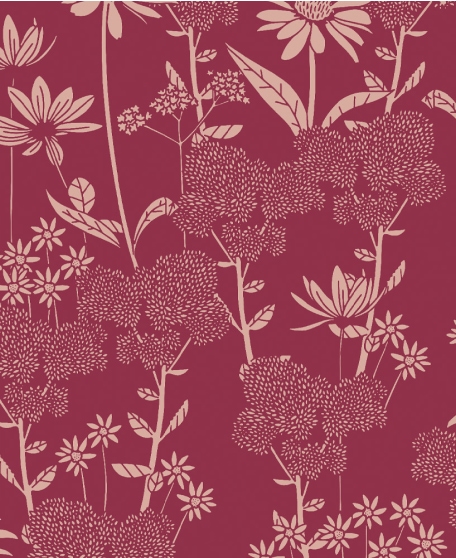 London Street Wallpaper - by Wallpaper Republic - In The Bloom Collection - Lookbook - Swatch - Colorway: Burgandy