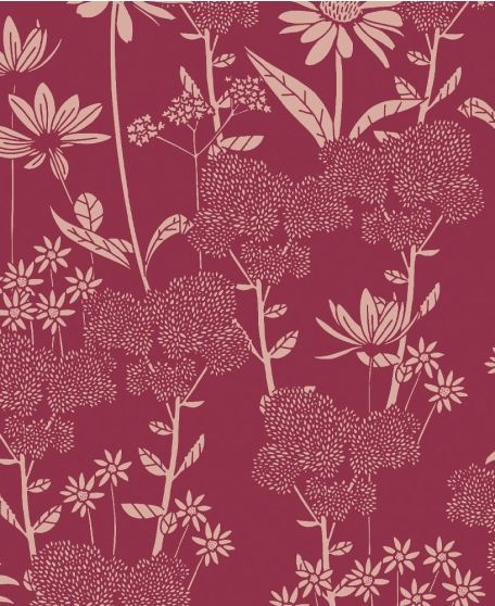 London Street Wallpaper - by Wallpaper Republic - In The Bloom Collection - Lookbook - Swatch - Colorway: Burgandy
