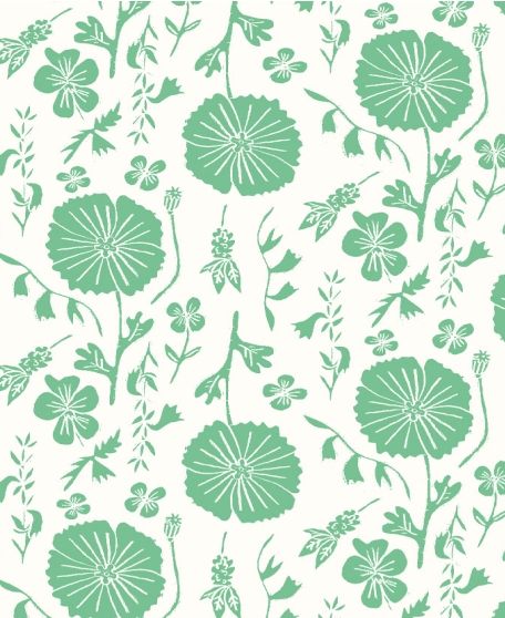 Meadow Dreams - by Wallpaper Republic - In The Bloom Collection - Lookbook - Swatch - Colorway: Green