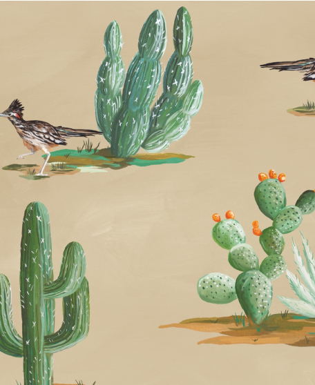 Roadrunner Wallpaper - Western Collection - Lookbook - Colorway: Canvas