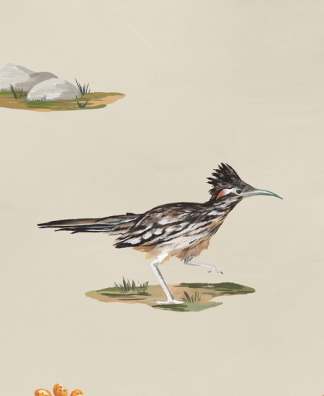 Roadrunner Wallpaper - Western Collection - Lookbook - Colorway: Stone