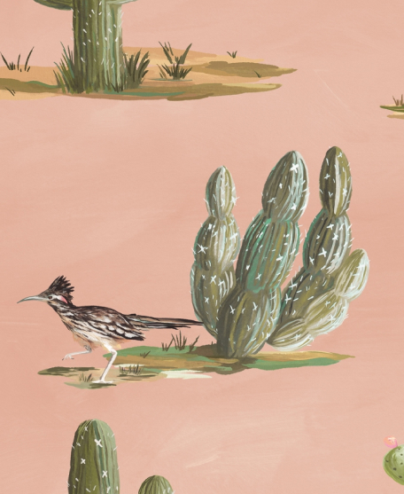 Roadrunner Wallpaper - Western Collection - Lookbook - Colorway: Dusk