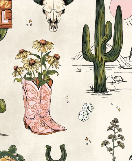 Trail Tales Wallpaper - Western Collection - Lookbook - Colorway: Dusty