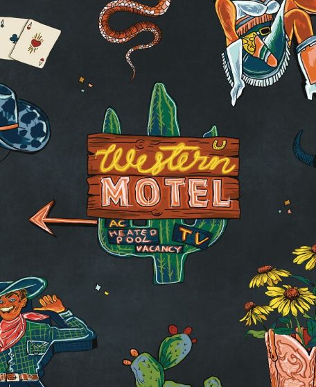Trail Tales Wallpaper - Western Collection - Lookbook - Colorway: Vegas