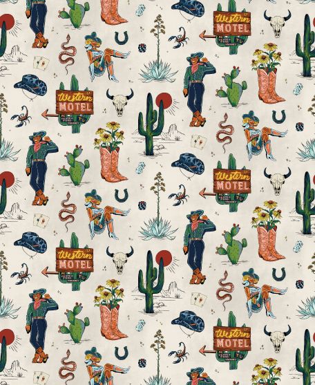Trail Tales Wallpaper - Western Collection - Lookbook - Colorway: Saffron
