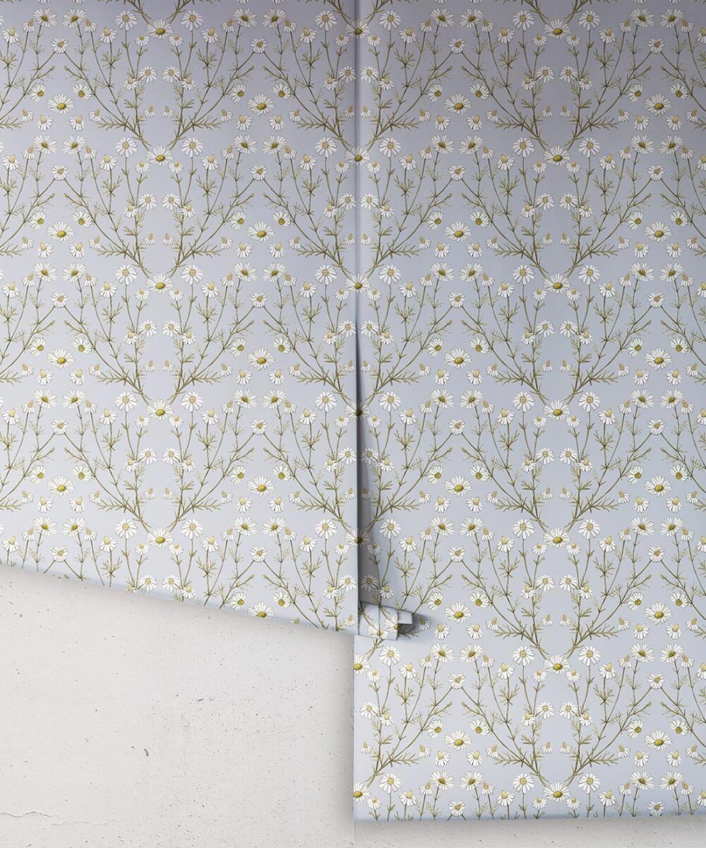 Daisy Damask Wallpaper • Floral Wallpaper • Milton & King USA