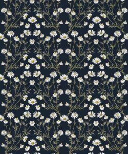 Wallpaper Republic - Floral Emporium Collection - Daisy Damask - Navy - Swatch