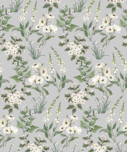 Wallpaper Republic - Floral Emporium Collection - Garden Delight - Dusty Blue - Swatch