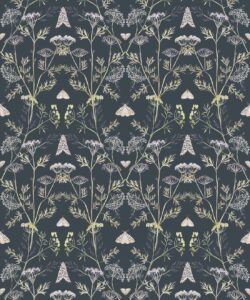Wallpaper Republic - Floral Emporium Collection - Queen Anne’s Lace - Charcoal - Swatch