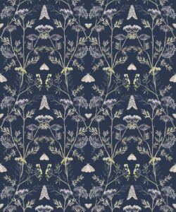 Wallpaper Republic - Floral Emporium Collection - Queen Anne’s Lace - Sapphire - Swatch