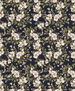 Wallpaper Republic - Floral Emporium Collection - Sweet Brair - Navy - Swatch