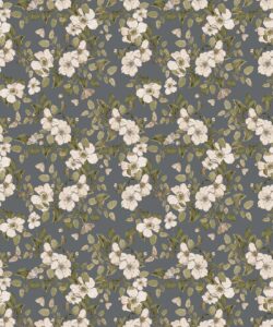 Wallpaper Republic - Floral Emporium Collection - Sweet Brair - Slate Grey - Swatch