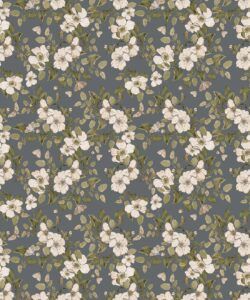 Wallpaper Republic - Floral Emporium Collection - Sweet Brair - Slate Grey - Swatch