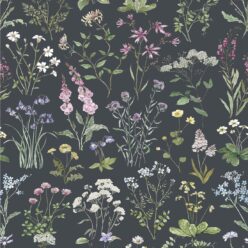Wallpaper Republic - Floral Emporium Collection - Wild Meadow - Charcoal - Swatch