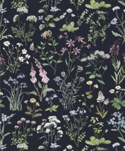 Wallpaper Republic - Floral Emporium Collection - Wild Meadow - Navy - Swatch