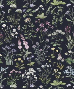 Wallpaper Republic - Floral Emporium Collection - Wild Meadow - Navy - Swatch