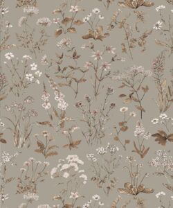 Wallpaper Republic - Floral Emporium Collection - Meadows Antique - French Grey - Swatch