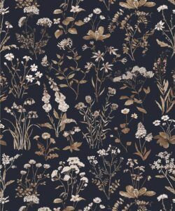 Wallpaper Republic - Floral Emporium Collection - Meadows Antique - Navy - Swatch