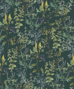 Wallpaper Republic - Floral Emporium Collection - Woodland Floral - Green - Swatch