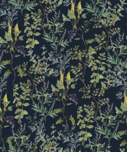 Wallpaper Republic - Floral Emporium Collection - Woodland Floral - Navy - Swatch