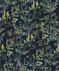Wallpaper Republic - Floral Emporium Collection - Woodland Floral - Navy - Swatch