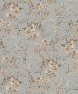 Wallpaper Republic - Floral Emporium Collection - Belle Fleur - Dusty Blue - Swatch