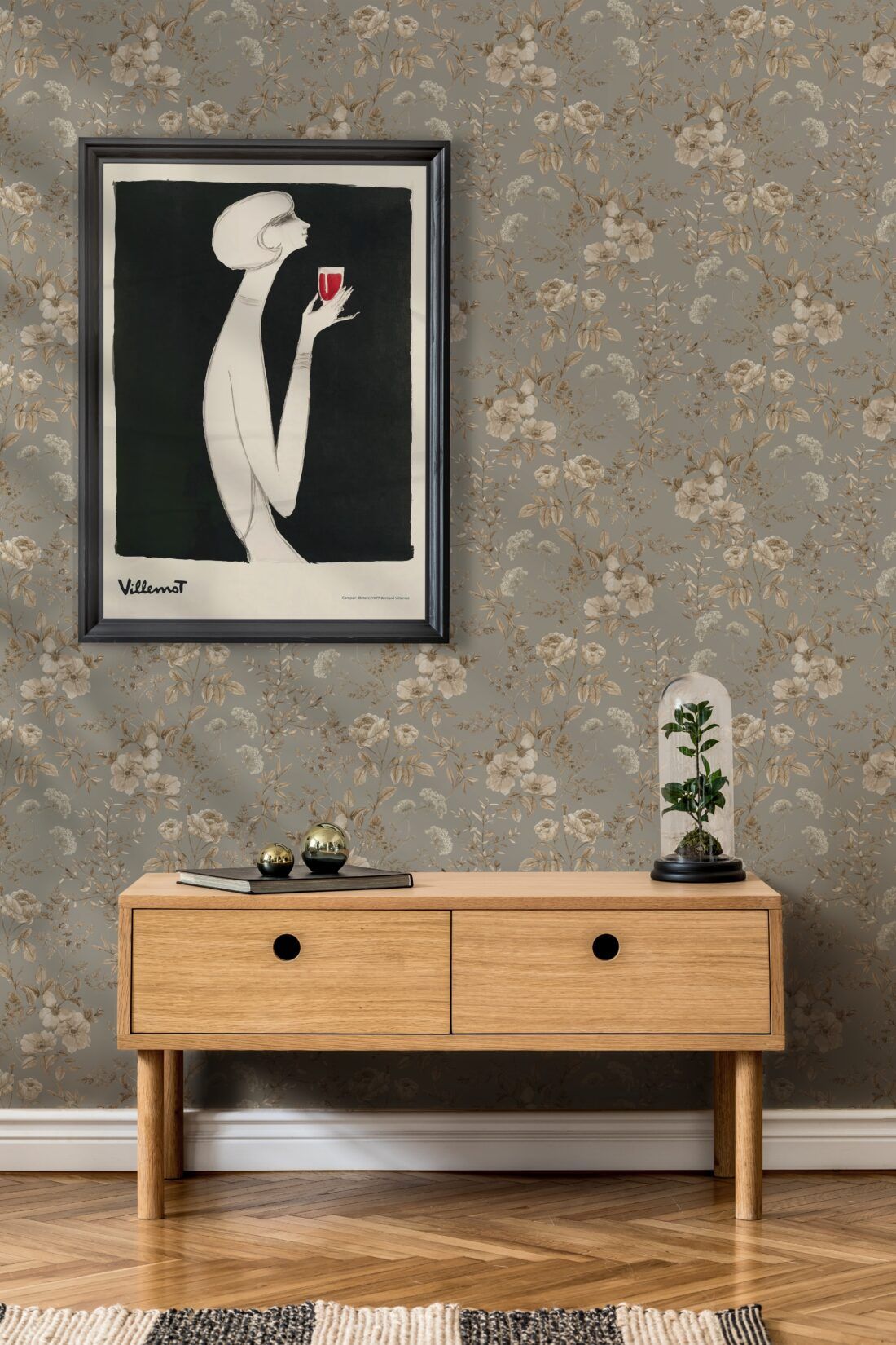 Wallpaper Republic - Floral Emporium Collection - Belle Fleur - Grey Sage - Insitu