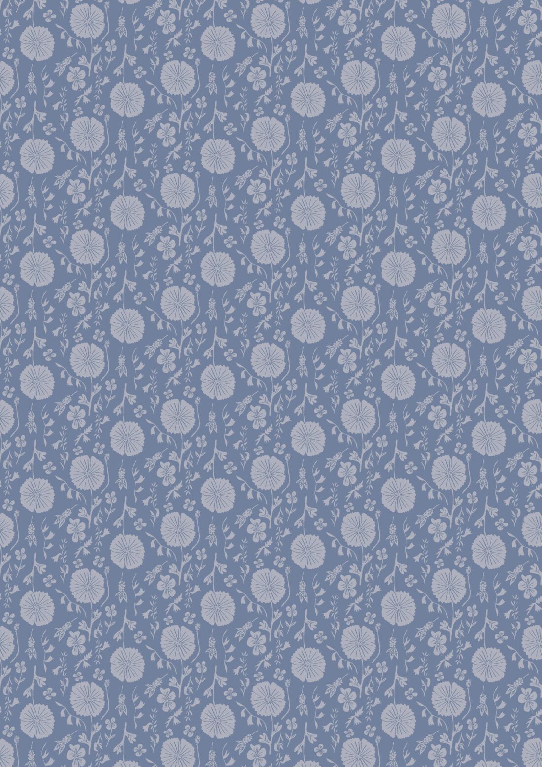 In The Bloom Collection - Wallpaper Republic - Meadow Dreams Wallpaper - Colorway: Blue Grey - Swatch