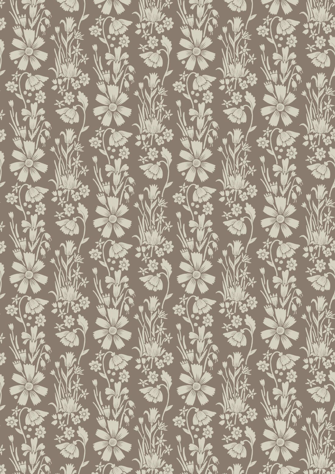 In The Bloom Collection - Wallpaper Republic - Corsage Wallpaper - Colorway: Biscuit - Swatch