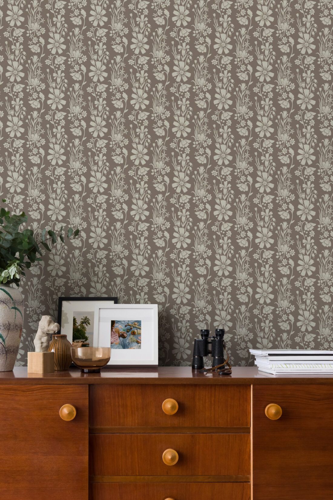 In The Bloom Collection - Wallpaper Republic - Corsage Wallpaper - Colorway: Biscuit - Insitu