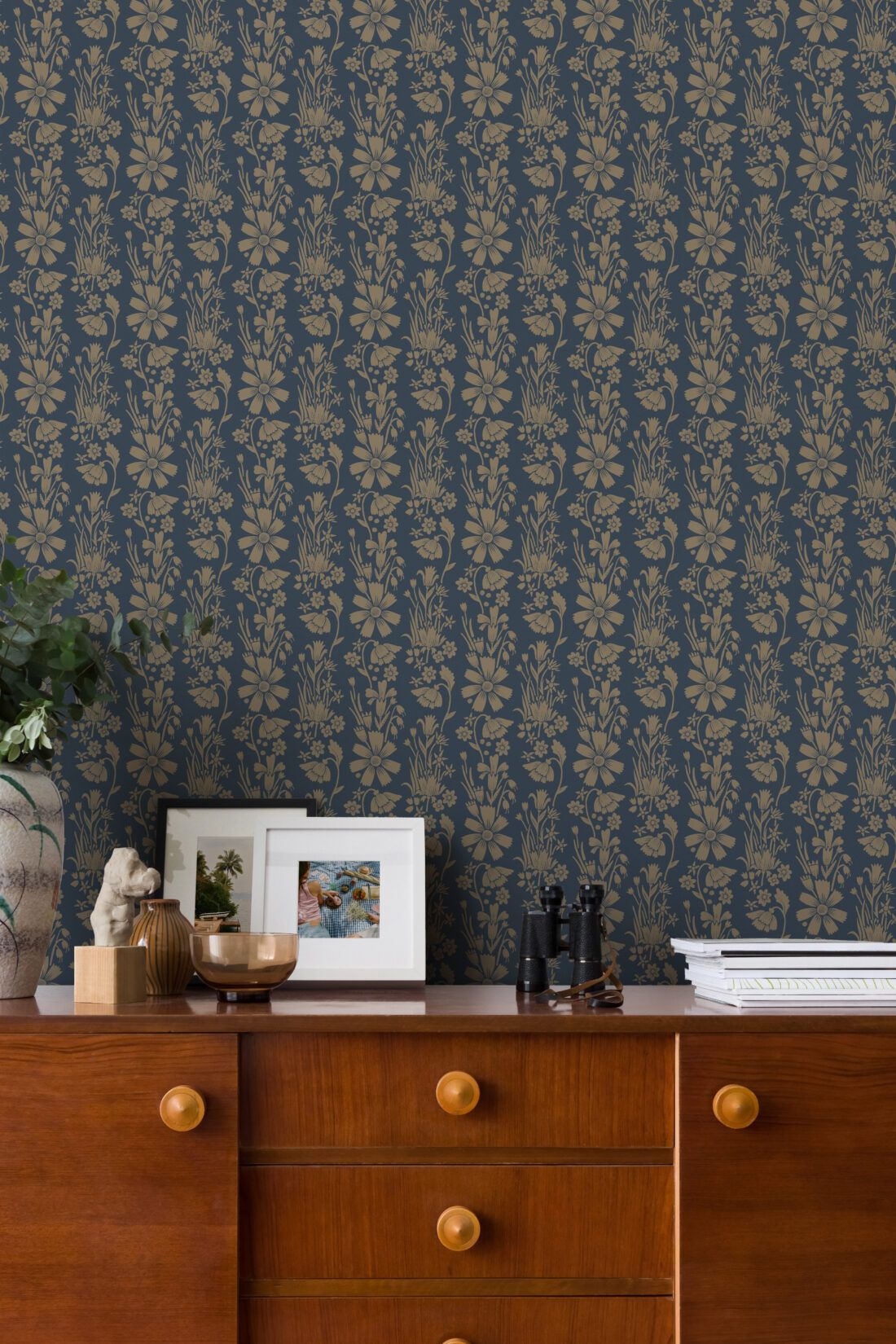 In The Bloom Collection - Wallpaper Republic - Corsage Wallpaper - Colorway: Midnight - Insitu