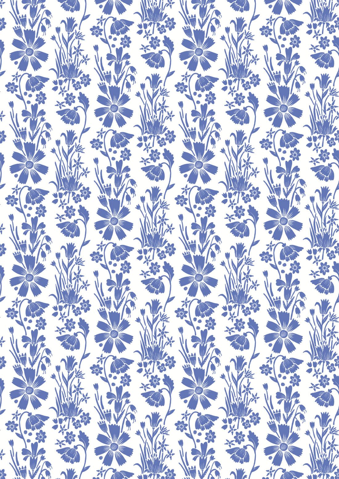 In The Bloom Collection - Wallpaper Republic - Corsage Wallpaper - Colorway: Cornflower - Swatch