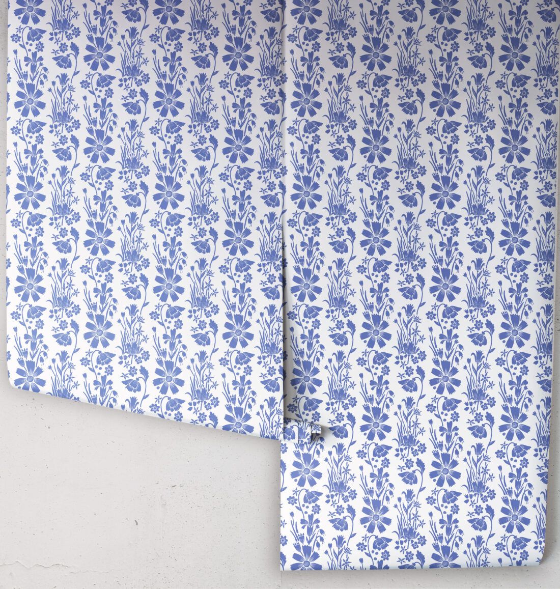 In The Bloom Collection - Wallpaper Republic - Corsage Wallpaper - Colorway: Cornflower Blue - Roll