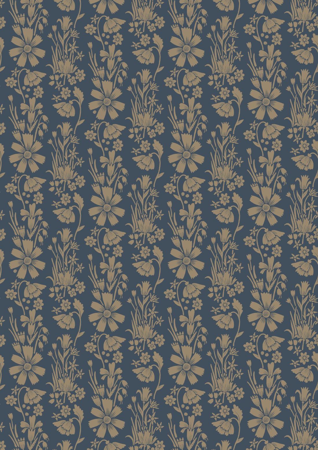 In The Bloom Collection - Wallpaper Republic - Corsage Wallpaper - Colorway: Midnight - Swatch