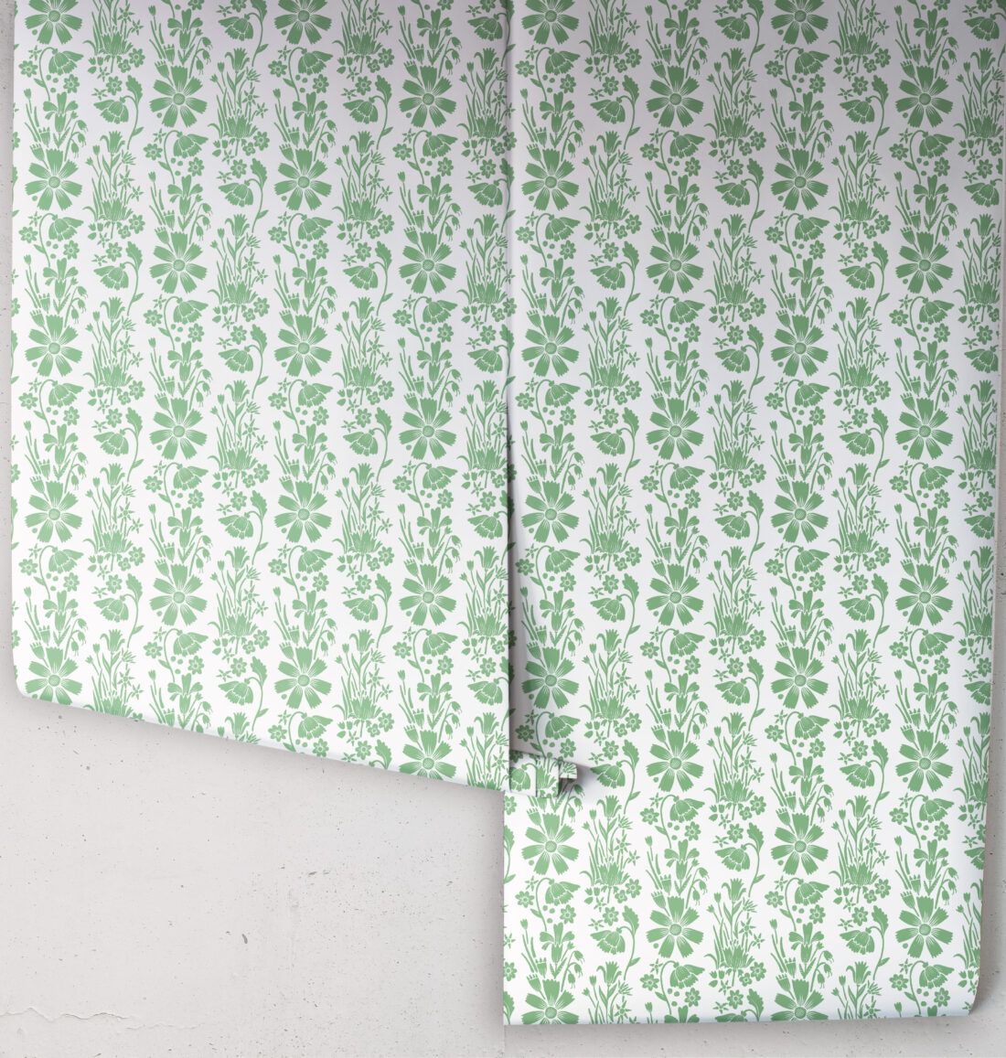 In The Bloom Collection - Wallpaper Republic - Corsage Wallpaper - Colorway: Pear Green - Roll