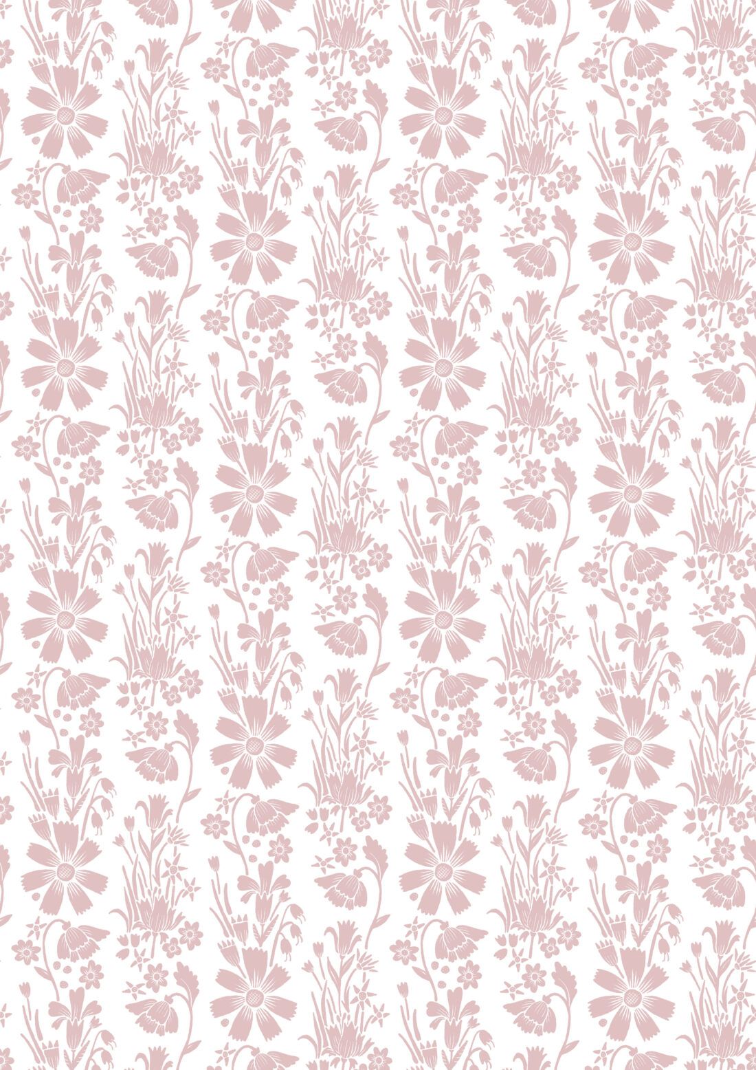 In The Bloom Collection - Wallpaper Republic - Corsage Wallpaper - Colorway: Rose - Swatch