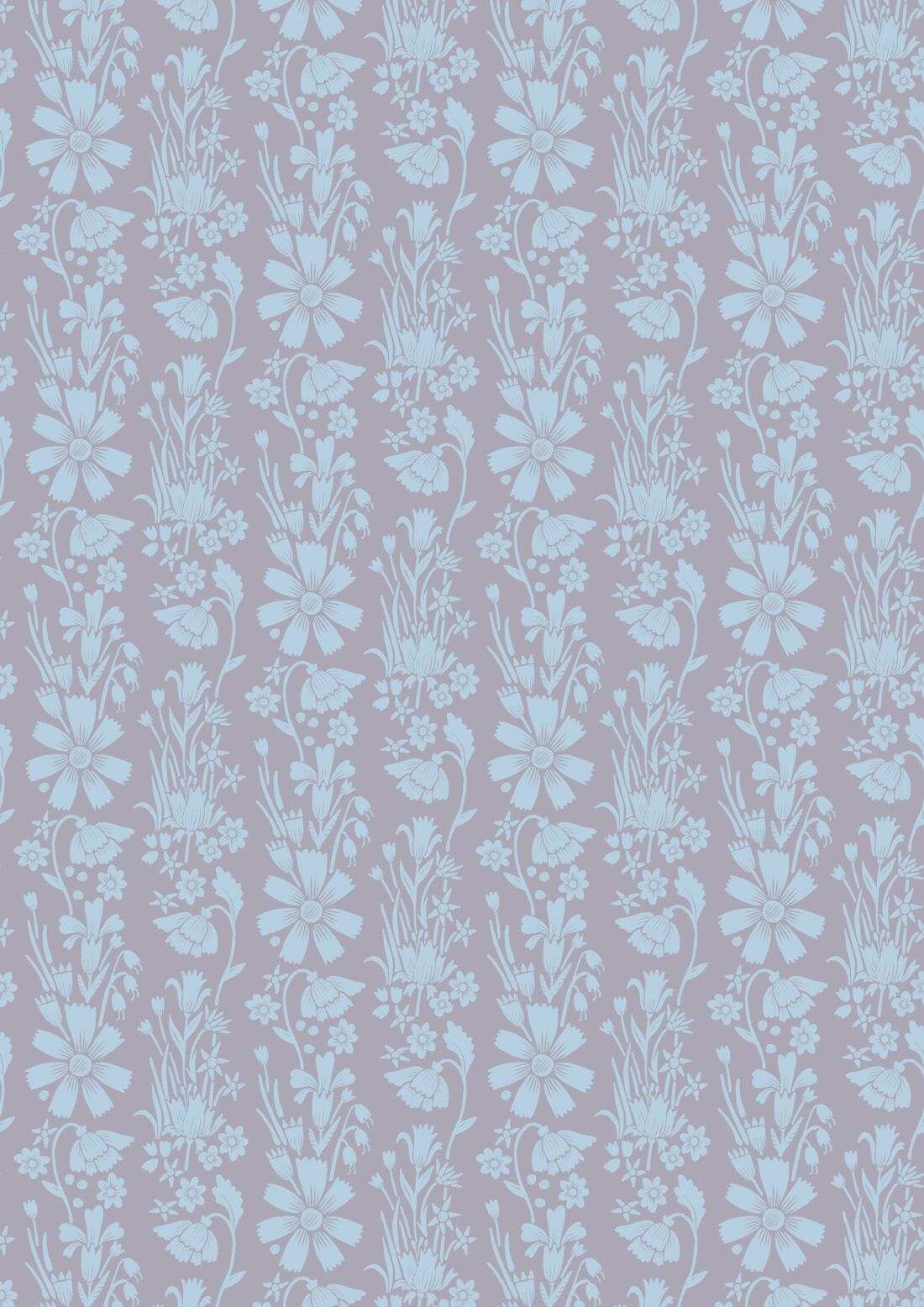 In The Bloom Collection - Wallpaper Republic - Corsage Wallpaper - Colorway: Sky - Swatch