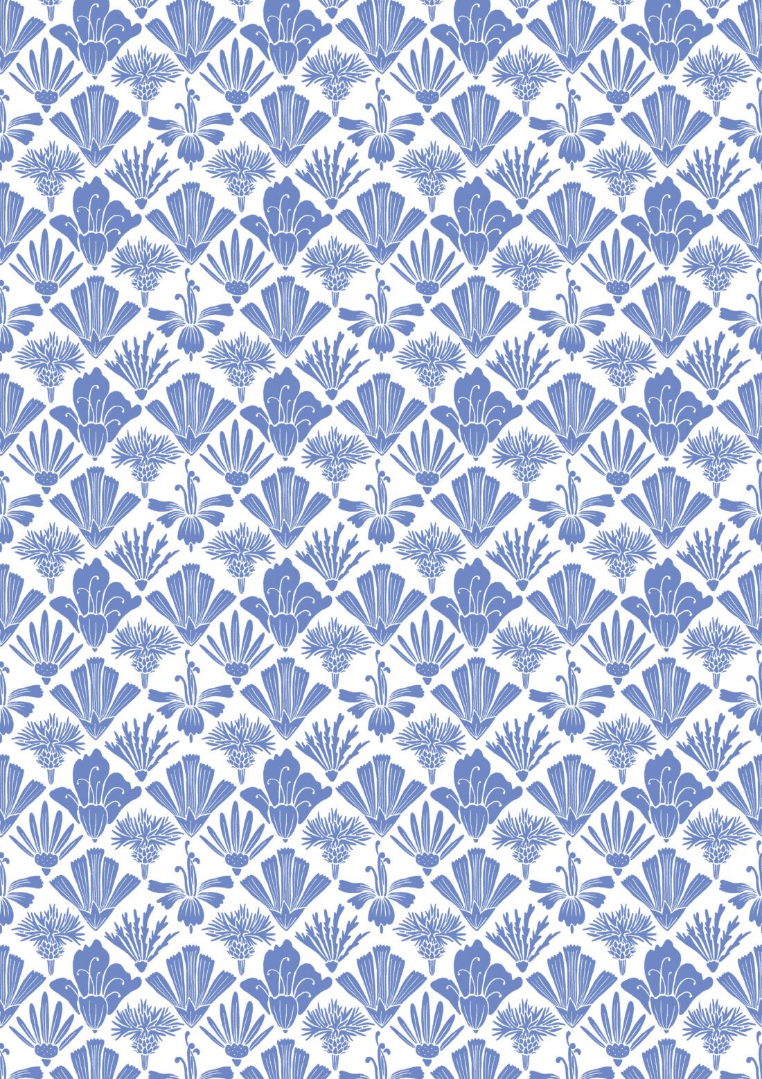 In The Bloom Collection - Wallpaper Republic - Corsage Wallpaper - Colorway: Blue - Swatch