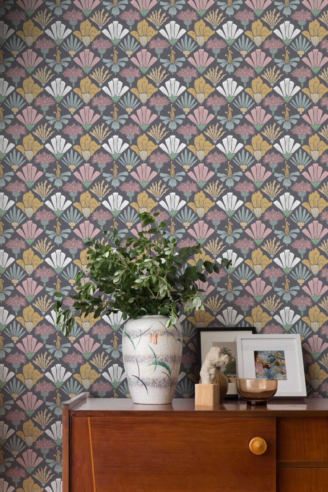 In The Bloom Collection - Wallpaper Republic - Corsage Wallpaper - Colorway: Multi - Insitu