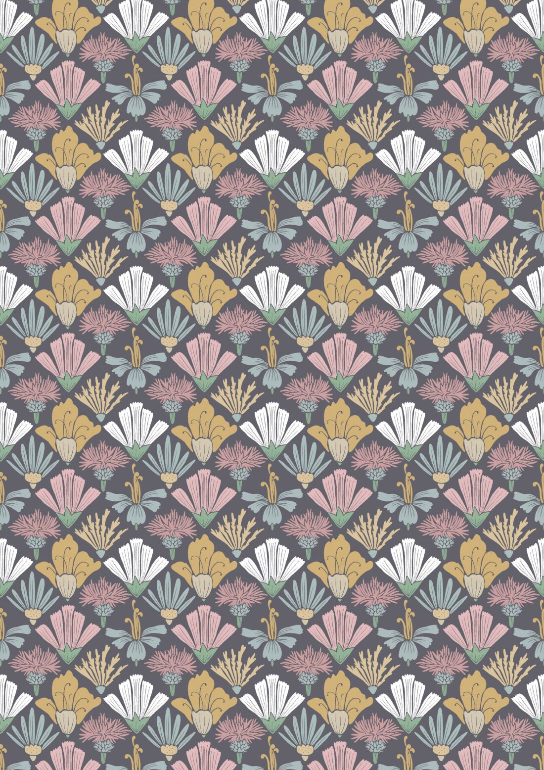 In The Bloom Collection - Wallpaper Republic - Corsage Wallpaper - Colorway: Multi - Swatch