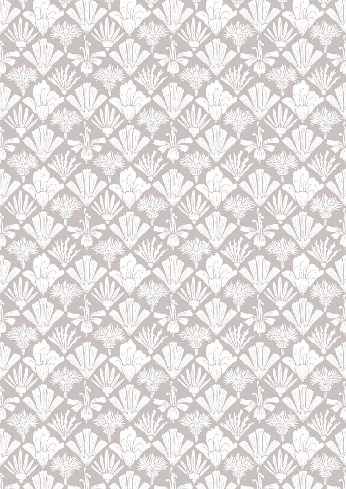 In The Bloom Collection - Wallpaper Republic - Corsage Wallpaper - Colorway: Taupe - Swatch