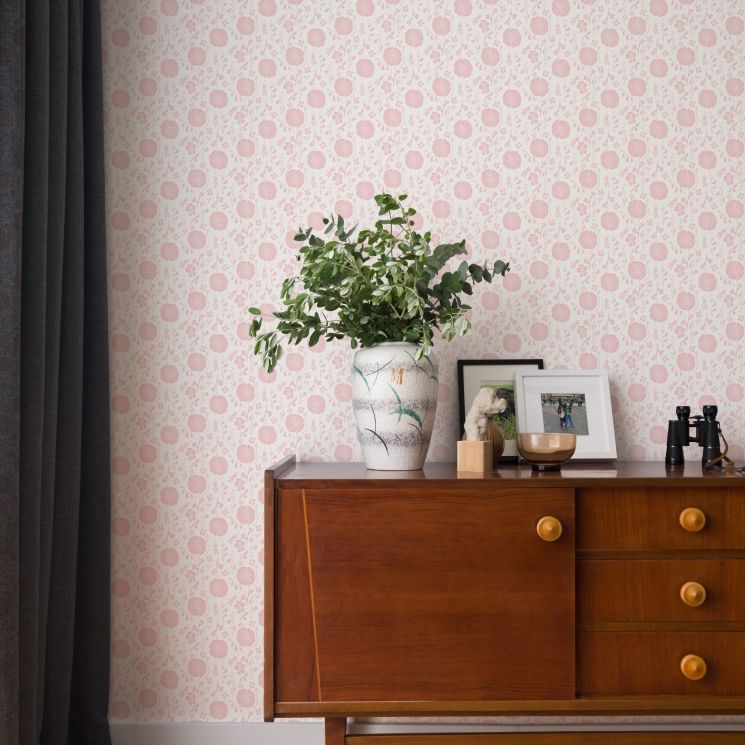 Meadow Dreams Wallpaper - Colorway: Pink - by Wallpaper Republic - In The Bloom Collection - Insitu