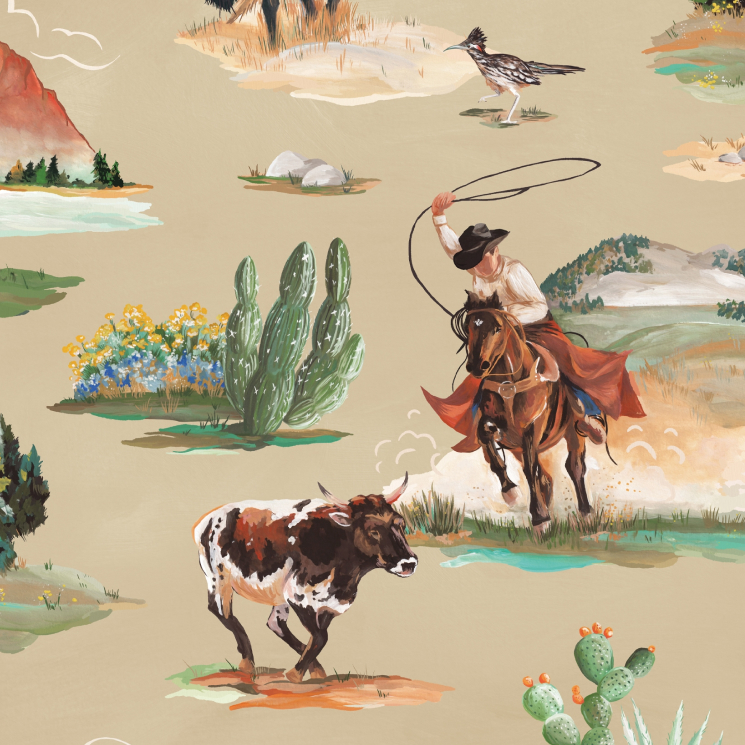 Western Collection - Lookbook - Gallery Image 01 - Frontier Wallpaper - Swatch - Colorway: Canvas