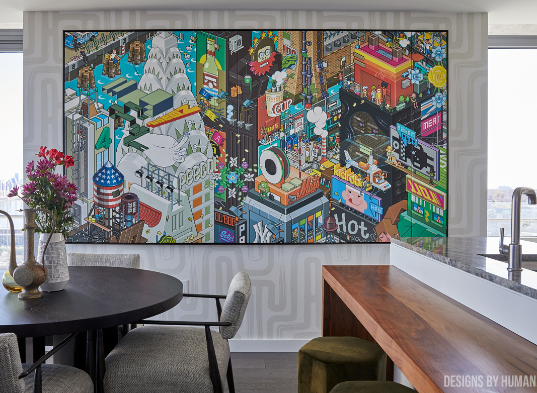 New York Mural by eBoy • DesignsByHuman • Framed Mural