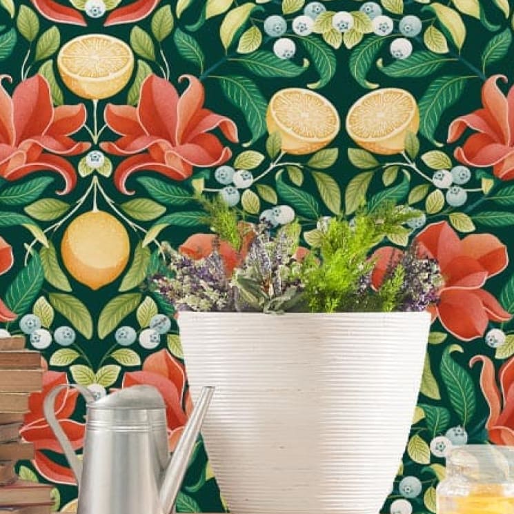 Lemon and Magnolia - Lookbook Gallery - Colorway: Scarlet & Forest Green - Insitu