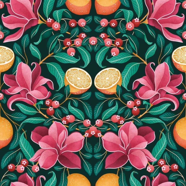 Lemon and Magnolia - Lookbook Gallery - Colorway: Ruby & Emerald - Swatch